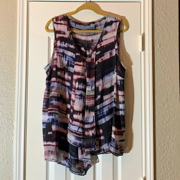 Simply Vera Multicolored Chiffon Tank Top - Picture 1 of 4